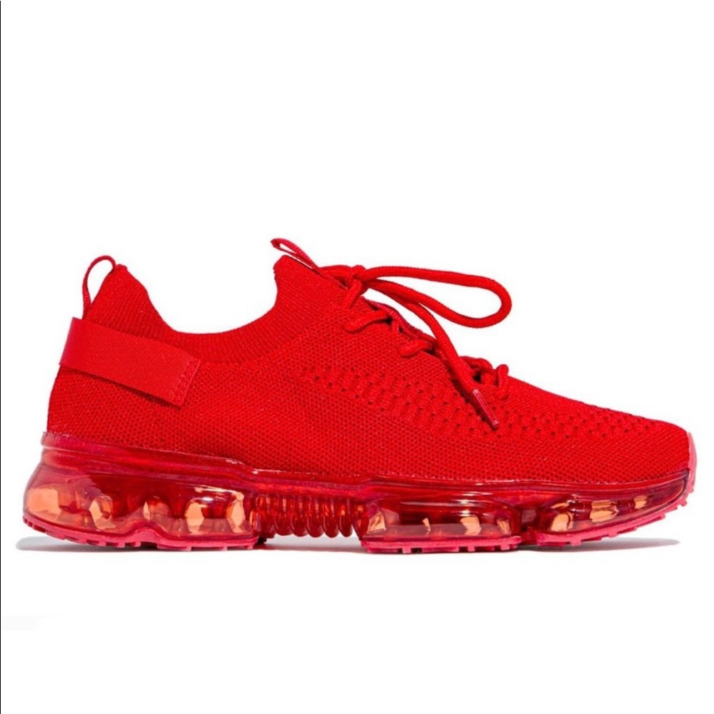 Red FlyKnit Air Bubble Slip On Sneaker - Picture 5 of 9
